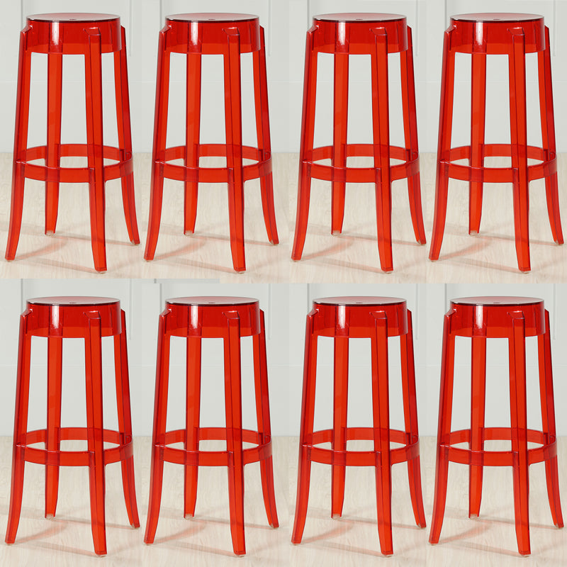 Industrial Backless Round Seat Acrylic Armless Bar Stool for Living Room
