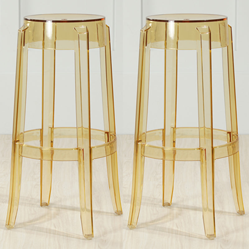 Industrial Backless Round Seat Acrylic Armless Bar Stool for Living Room