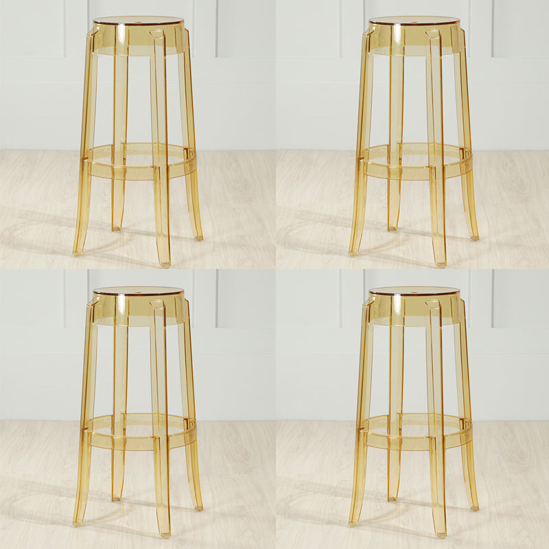 Industrial Backless Round Seat Acrylic Armless Bar Stool for Living Room