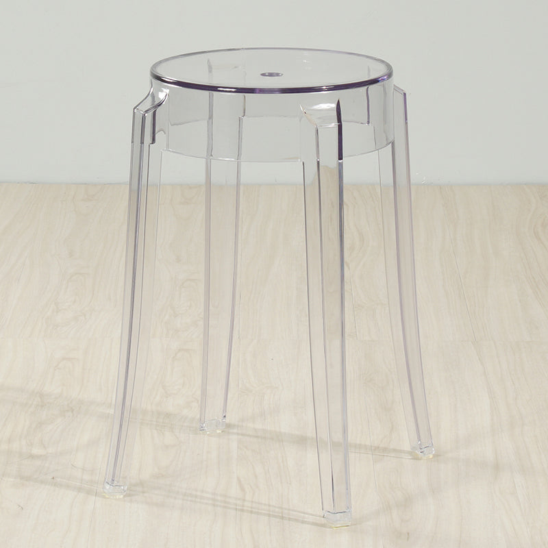 Industrial Backless Round Seat Acrylic Armless Bar Stool for Living Room