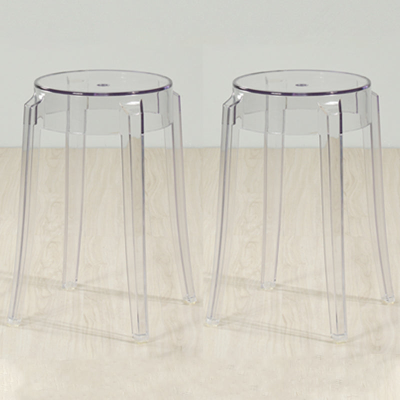 Industrial Backless Round Seat Acrylic Armless Bar Stool for Living Room