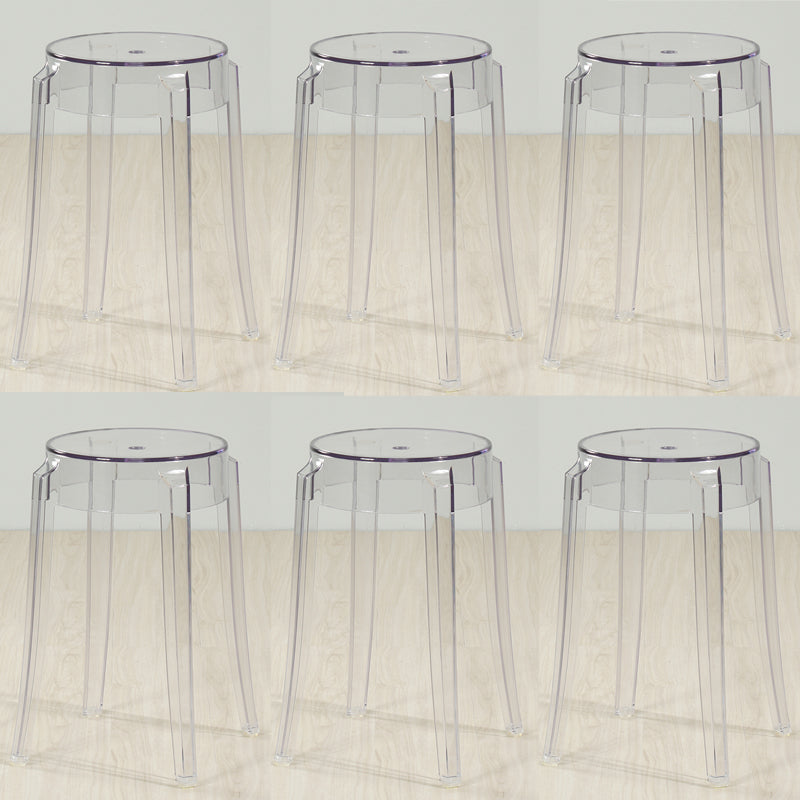 Industrial Backless Round Seat Acrylic Armless Bar Stool for Living Room