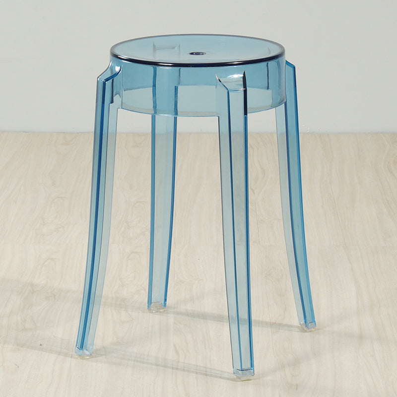 Industrial Backless Round Seat Acrylic Armless Bar Stool for Living Room