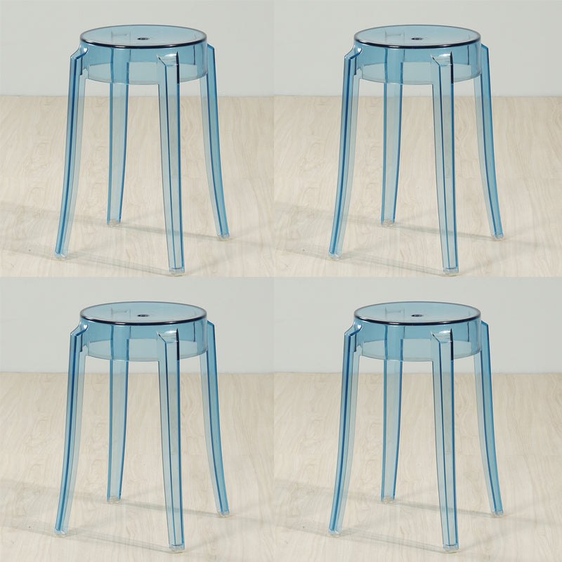 Industrial Backless Round Seat Acrylic Armless Bar Stool for Living Room