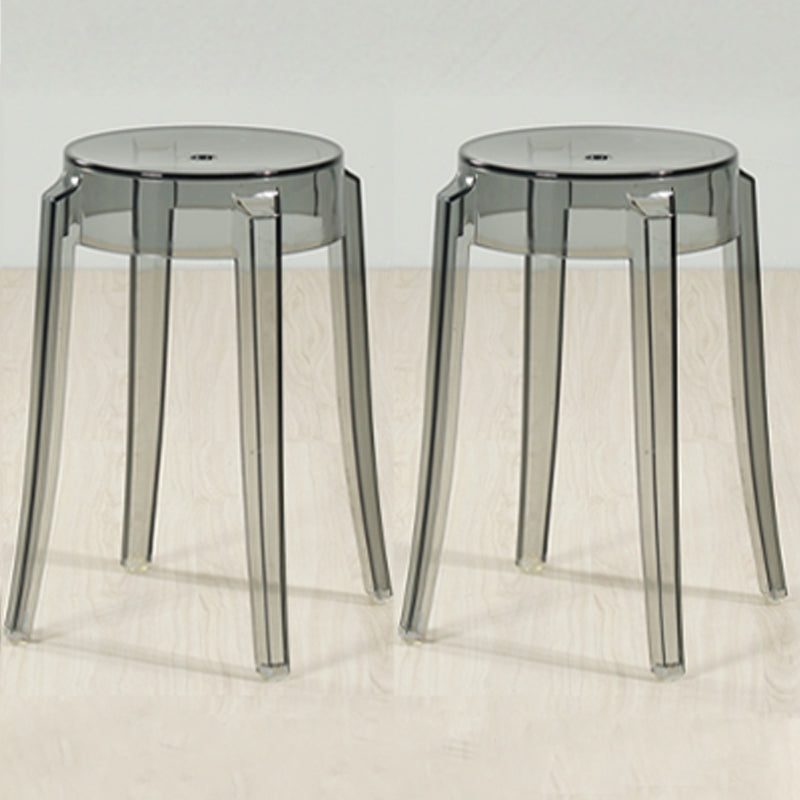 Industrial Backless Round Seat Acrylic Armless Bar Stool for Living Room