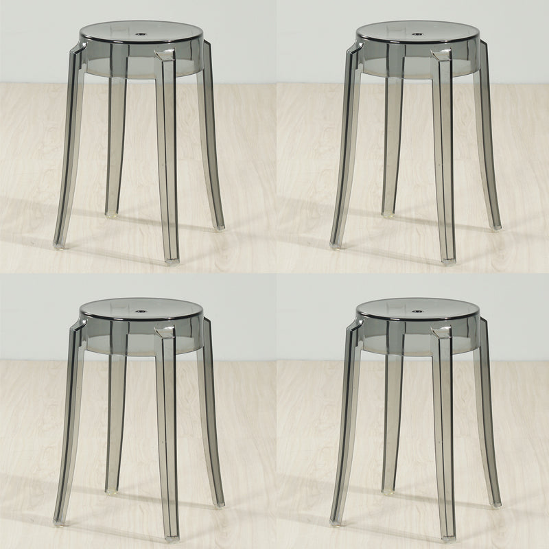 Industrial Backless Round Seat Acrylic Armless Bar Stool for Living Room