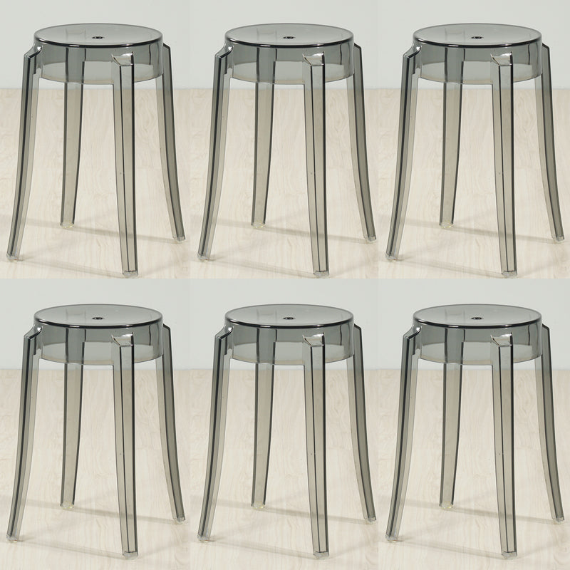 Industrial Backless Round Seat Acrylic Armless Bar Stool for Living Room