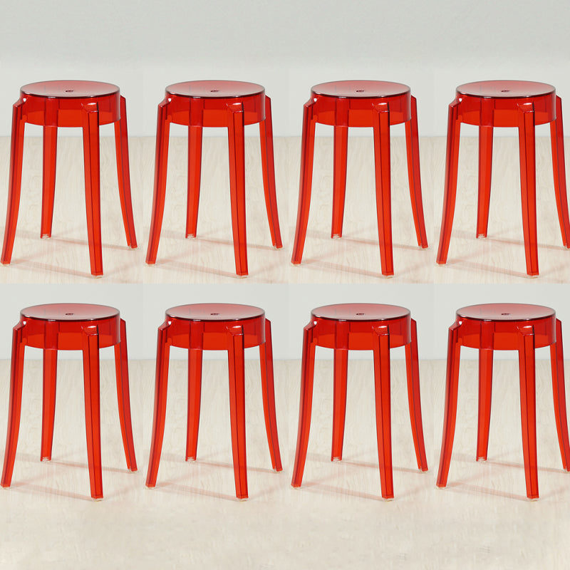 Industrial Backless Round Seat Acrylic Armless Bar Stool for Living Room