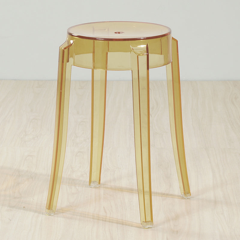 Industrial Backless Round Seat Acrylic Armless Bar Stool for Living Room