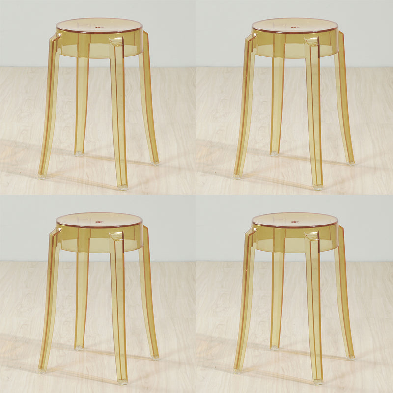 Industrial Backless Round Seat Acrylic Armless Bar Stool for Living Room