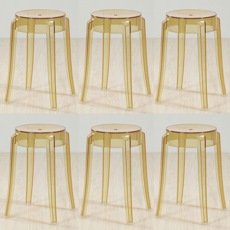 Industrial Backless Round Seat Acrylic Armless Bar Stool for Living Room