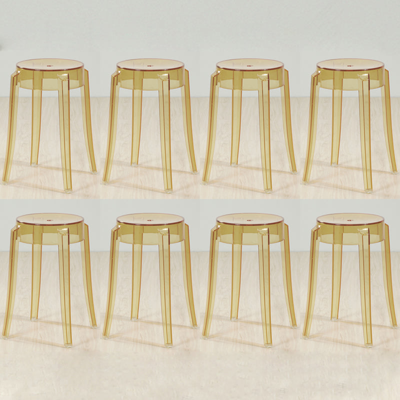 Industrial Backless Round Seat Acrylic Armless Bar Stool for Living Room