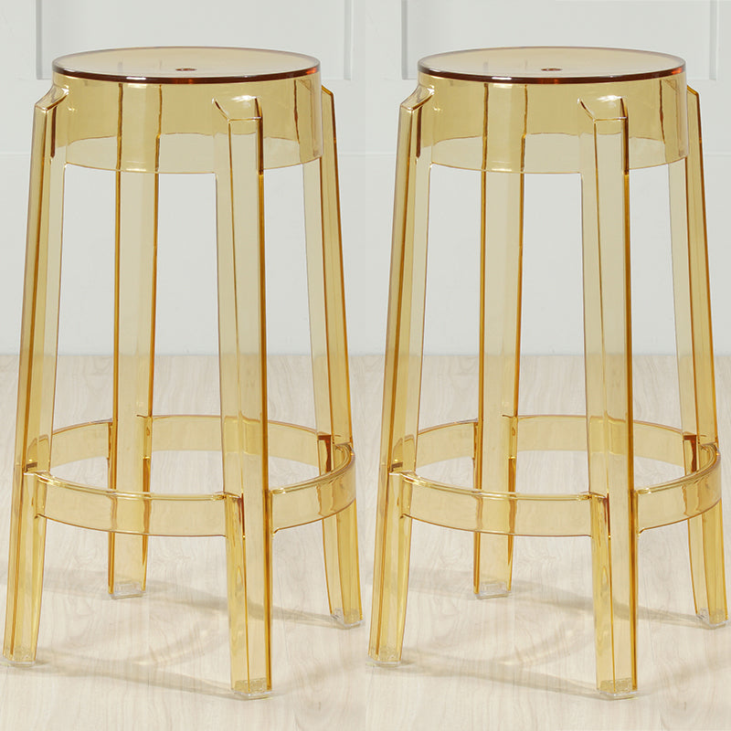 Industrial Backless Round Seat Acrylic Armless Bar Stool for Living Room