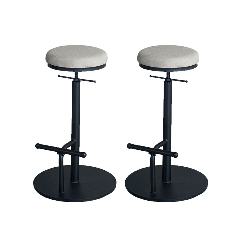 Metal Adjustable Height Bar Stool Industrial Armless Bar Stool with Footrest