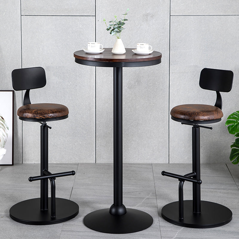 Metal Adjustable Height Bar Stool Industrial Armless Bar Stool with Footrest