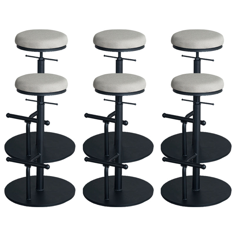 Metal Adjustable Height Bar Stool Industrial Armless Bar Stool with Footrest