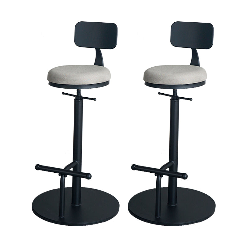 Metal Adjustable Height Bar Stool Industrial Armless Bar Stool with Footrest