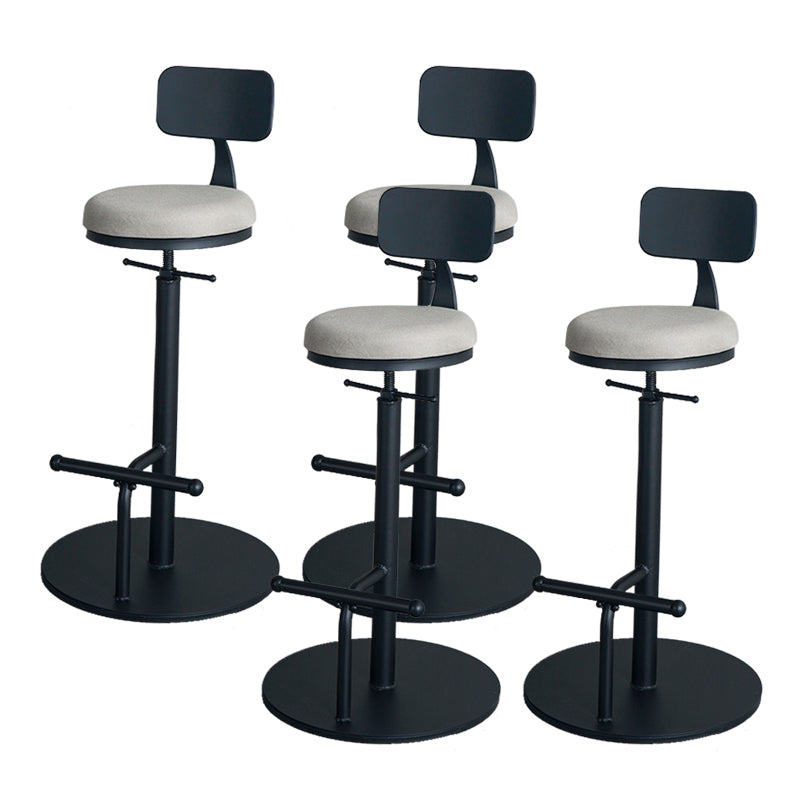 Metal Adjustable Height Bar Stool Industrial Armless Bar Stool with Footrest