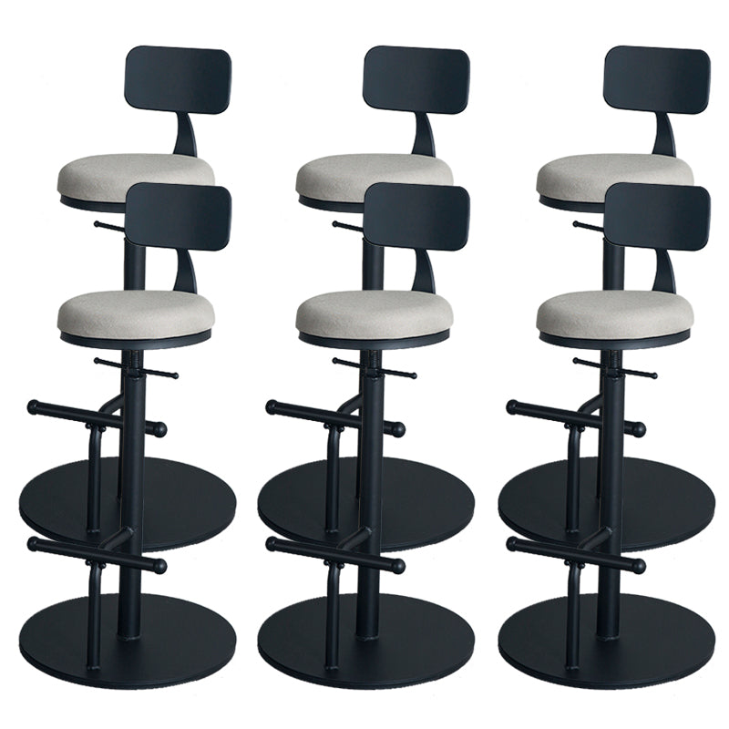 Metal Adjustable Height Bar Stool Industrial Armless Bar Stool with Footrest