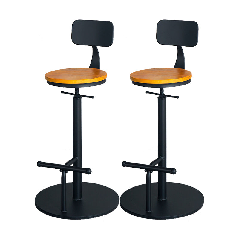 Metal Adjustable Height Bar Stool Industrial Armless Bar Stool with Footrest