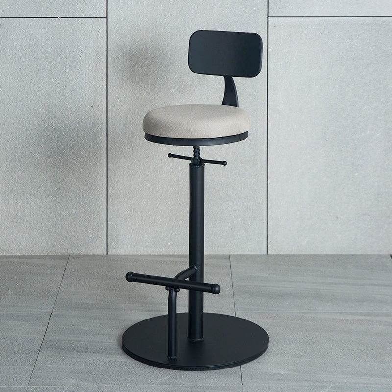 Metal Adjustable Height Bar Stool Industrial Armless Bar Stool with Footrest