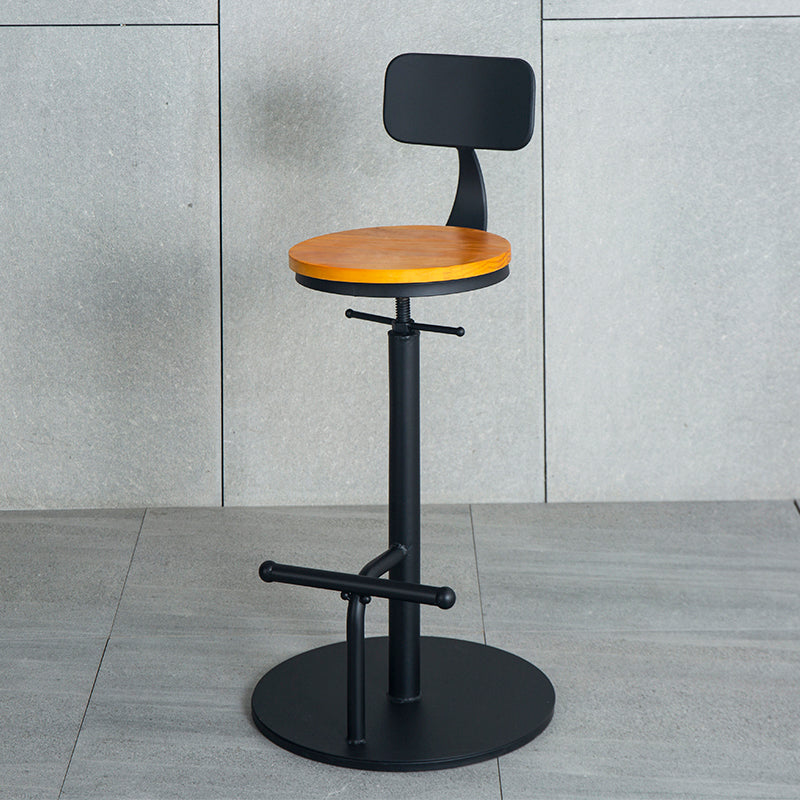 Metal Adjustable Height Bar Stool Industrial Armless Bar Stool with Footrest