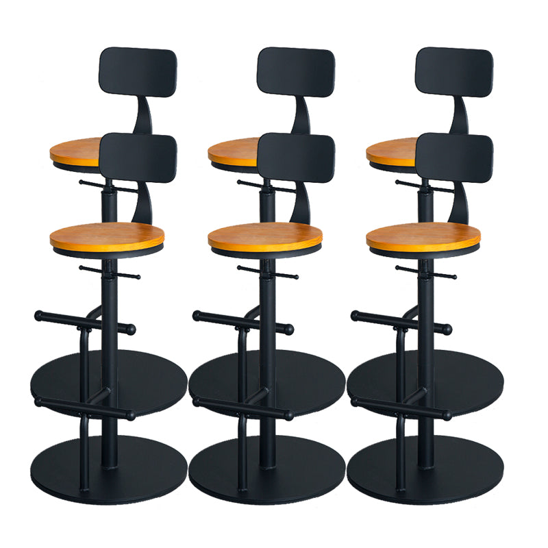 Metal Adjustable Height Bar Stool Industrial Armless Bar Stool with Footrest