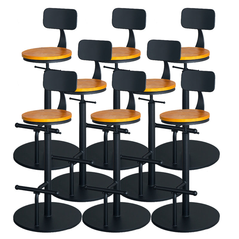 Metal Adjustable Height Bar Stool Industrial Armless Bar Stool with Footrest