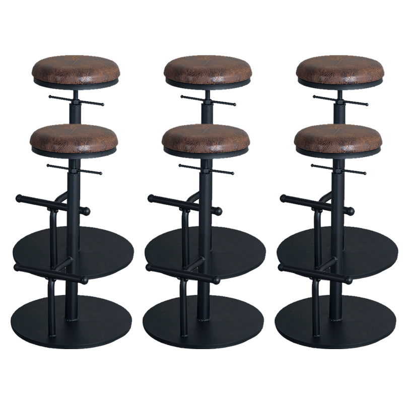 Metal Adjustable Height Bar Stool Industrial Armless Bar Stool with Footrest