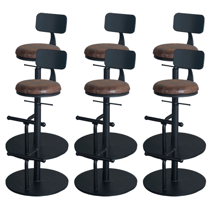 Metal Adjustable Height Bar Stool Industrial Armless Bar Stool with Footrest