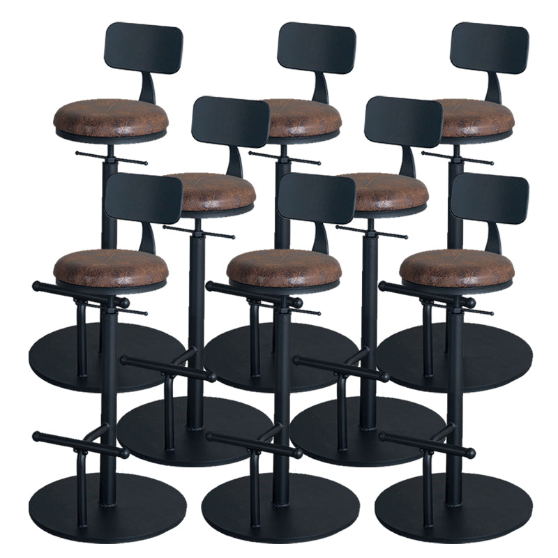 Metal Adjustable Height Bar Stool Industrial Armless Bar Stool with Footrest
