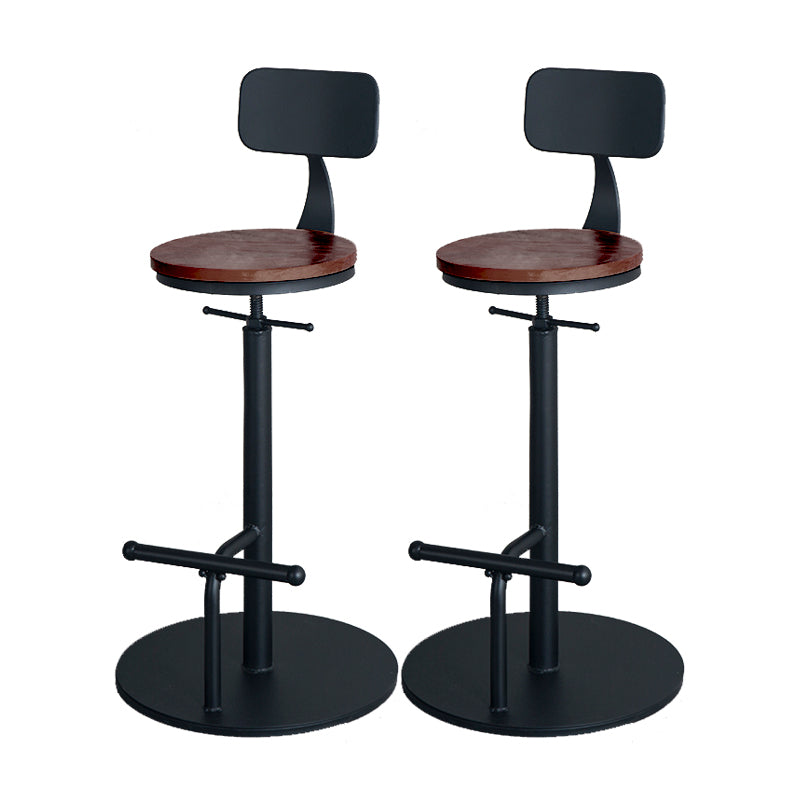 Metal Adjustable Height Bar Stool Industrial Armless Bar Stool with Footrest