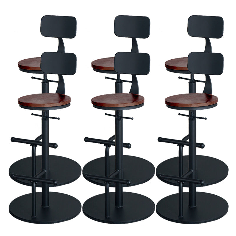 Metal Adjustable Height Bar Stool Industrial Armless Bar Stool with Footrest
