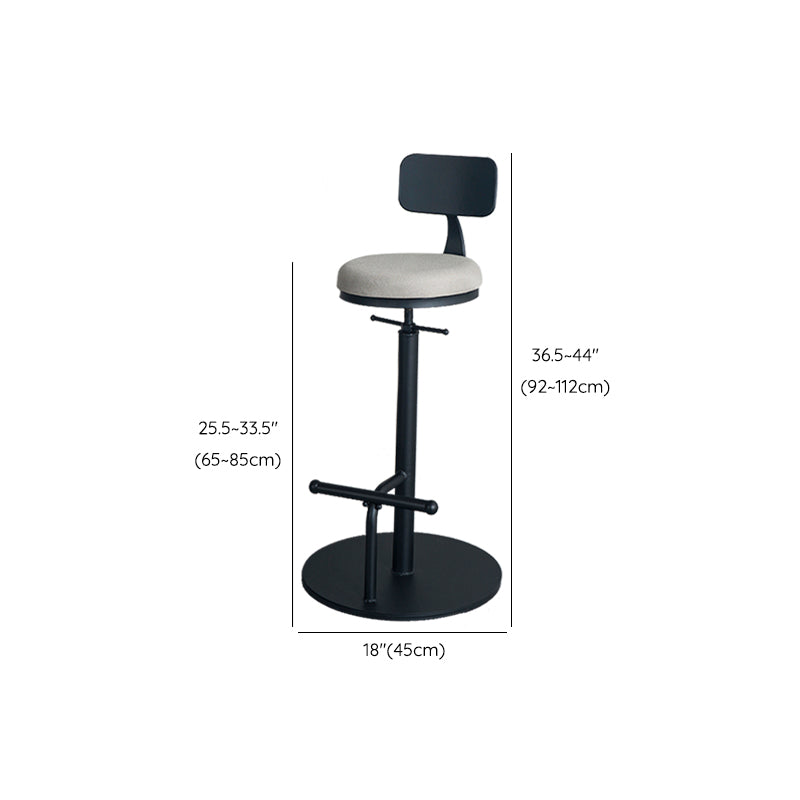 Metal Adjustable Height Bar Stool Industrial Armless Bar Stool with Footrest