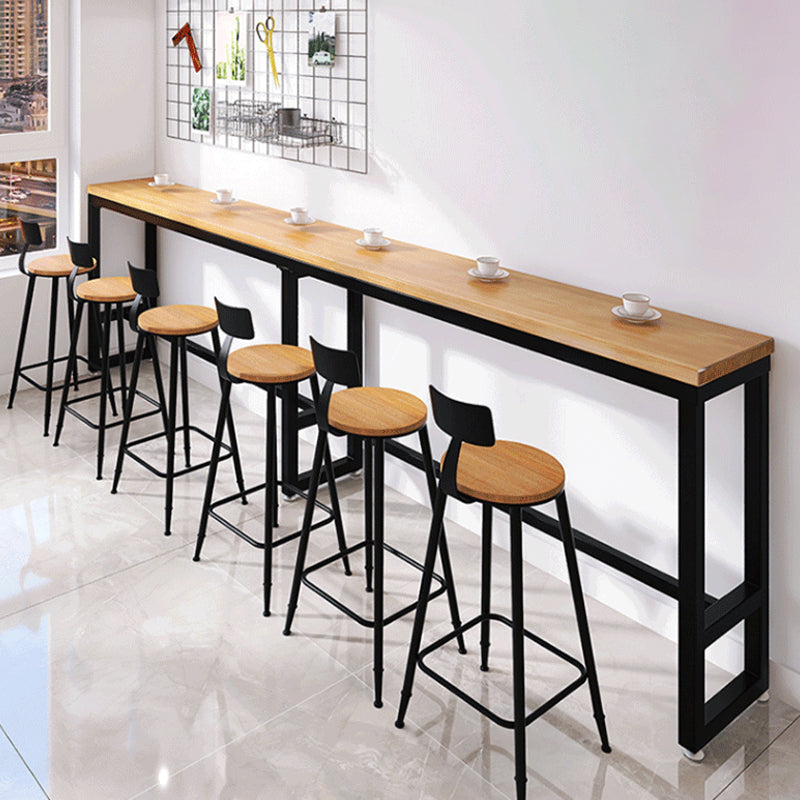 Industrial Bar Table Bar Height Rectangle Solid Wood Pub Table for Home