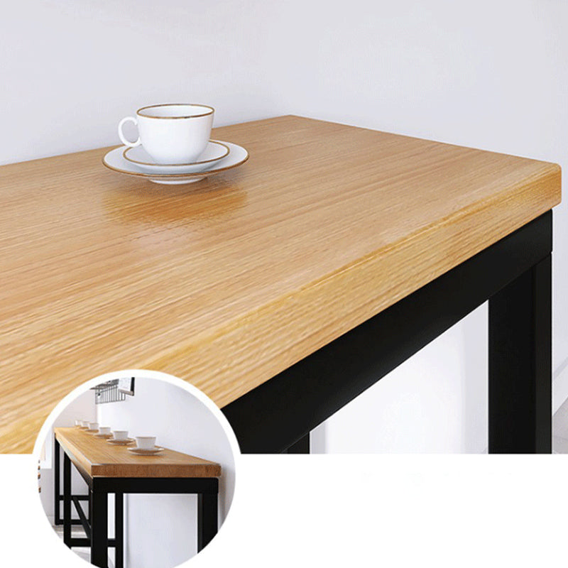 Industrial Bar Table Bar Height Rectangle Solid Wood Pub Table for Home