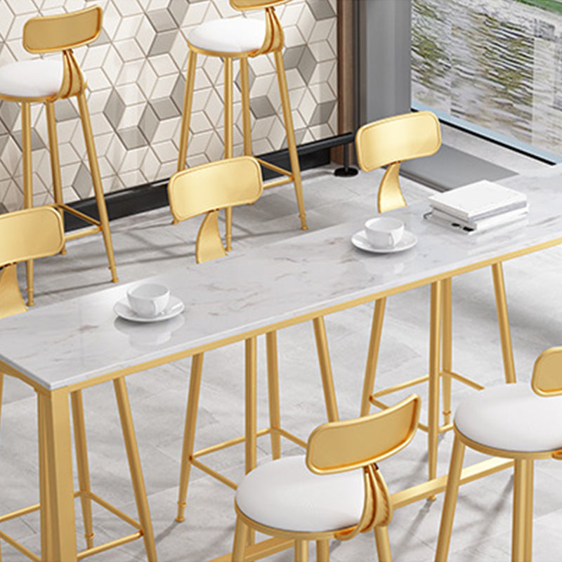 Modern Bar Height Table Metal Base Bistro Pub Table for Patio Use