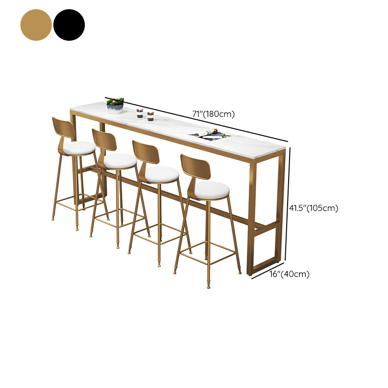 Modern Bar Height Table Metal Base Bistro Pub Table for Patio Use