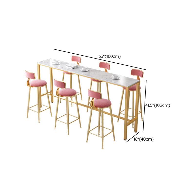 Modern Bar Height Table Metal Base Bistro Pub Table for Patio Use