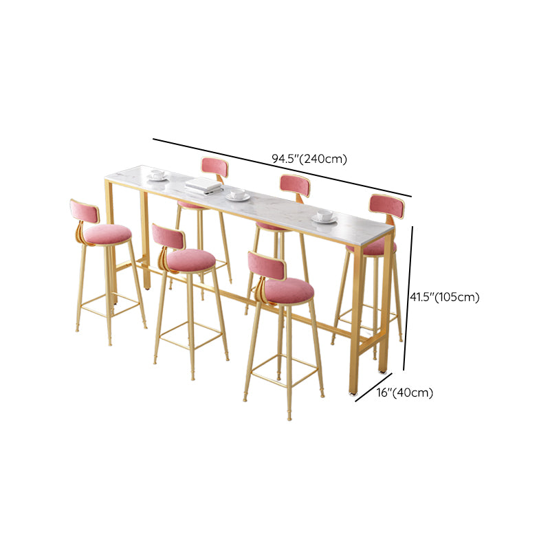 Modern Bar Height Table Metal Base Bistro Pub Table for Patio Use