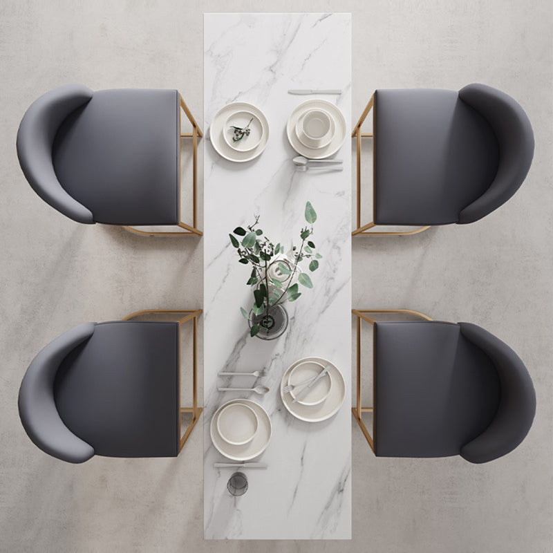 Glam Bar-height Table Faux Marble Top Bistro Pub Table with Gold Base