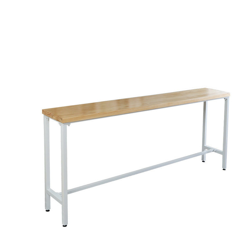 Modern Style Rectangle Bar Table Solid Wood Trestle Base Bar Dining Table