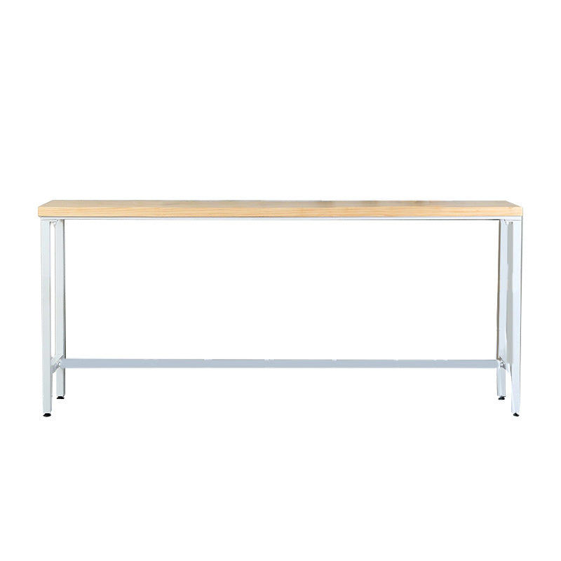 Modern Style Rectangle Bar Table Solid Wood Trestle Base Bar Dining Table