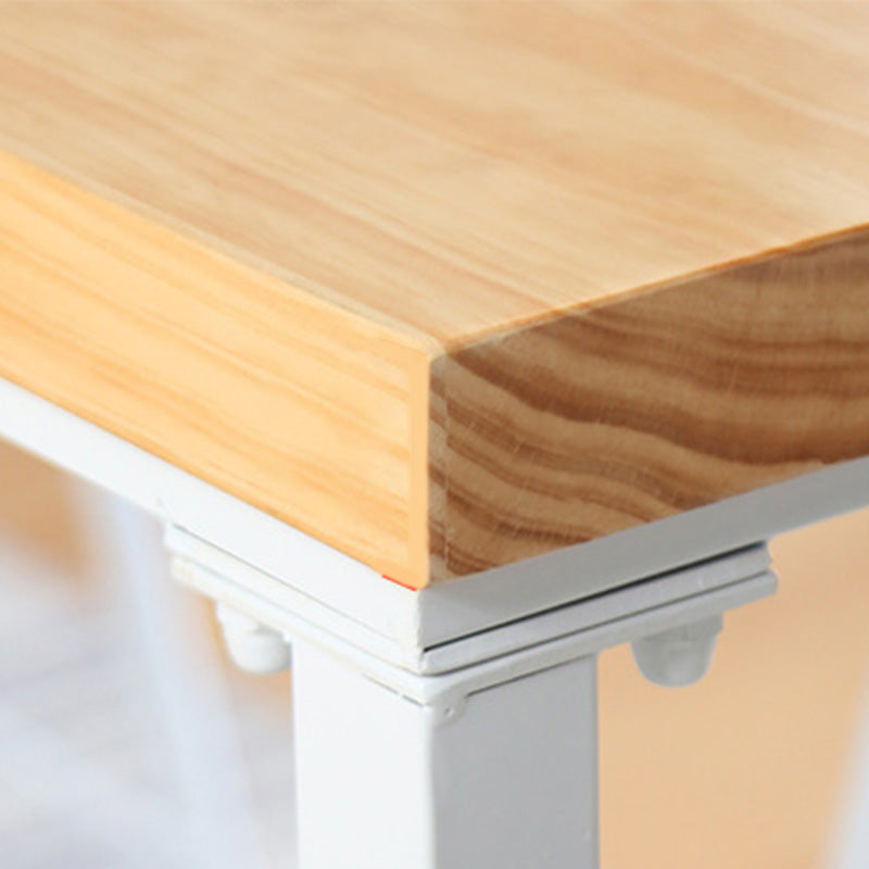 Modern Style Rectangle Bar Table Solid Wood Trestle Base Bar Dining Table