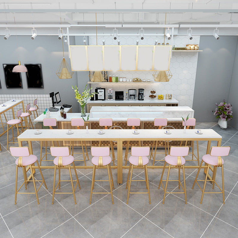 Glam Bar Height Table Solid Wood Top Bistro Pub Table for Patio Use