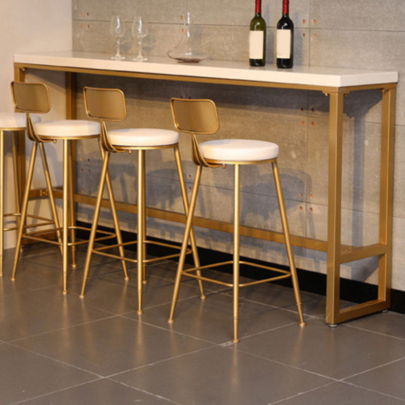 Glam Bar Height Table Solid Wood Top Bistro Pub Table for Patio Use