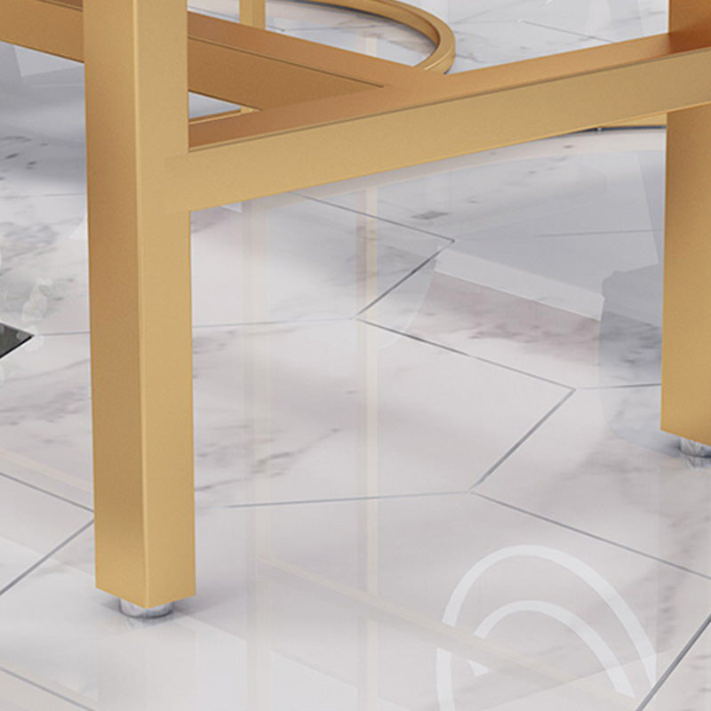 White Faux Marble Top Table Glam Style Bistro Pub Table for Dining Room