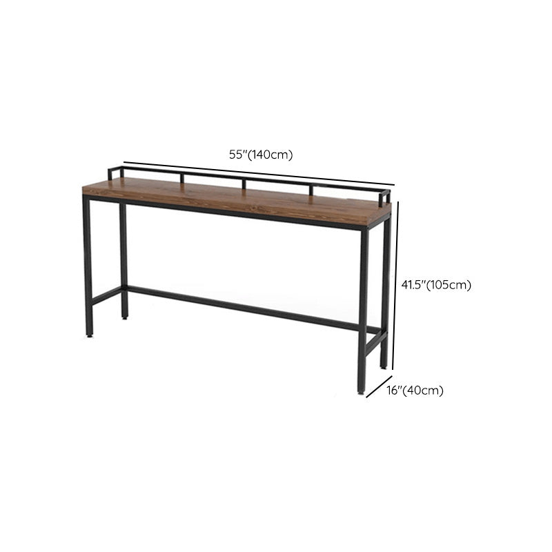 Industrial Bar Height Table Solid Wood Top Bistro Pub Table with Metal Legs