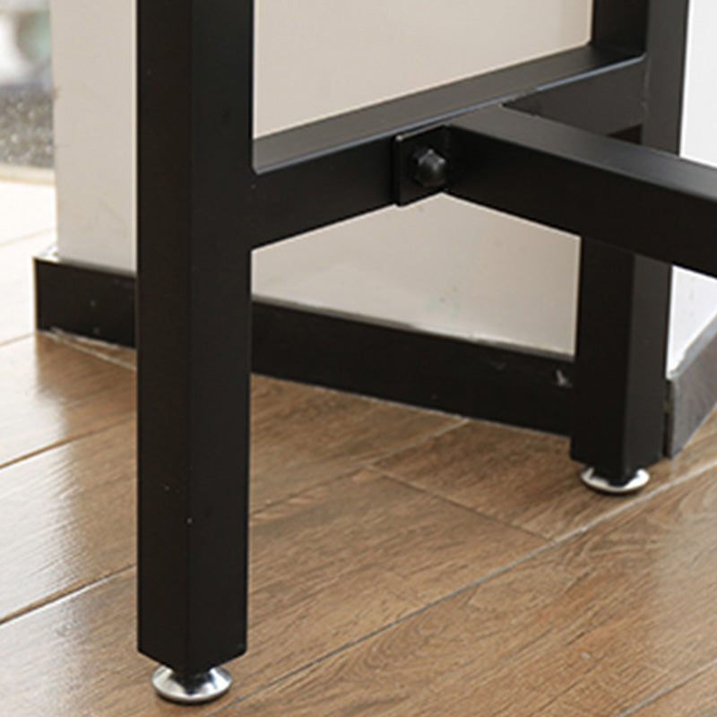 Industrial Bar Height Table Solid Wood Top Bistro Table with Black Base