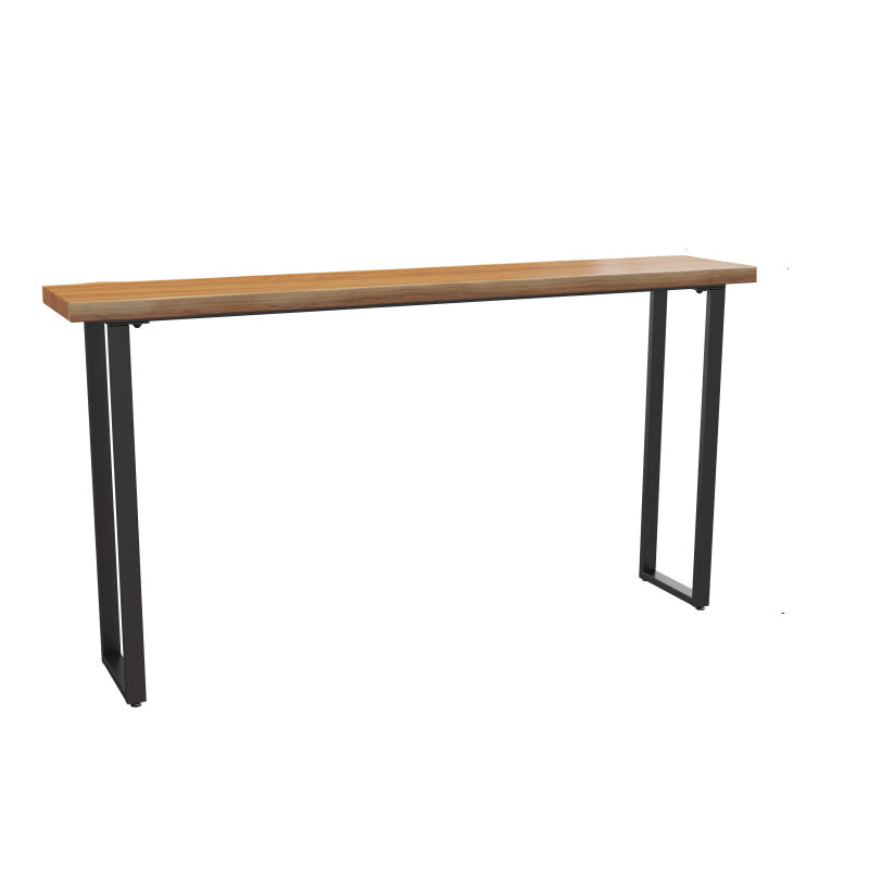 Industrial Bar Height Table Solid Wood Top Bistro Table for Patio Use